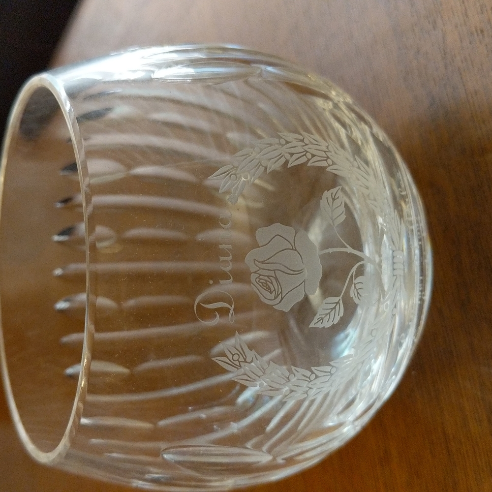 PRINCESS DIANA ROSE BOWL 2.6" tall STUART CRYSTAL  Made in England